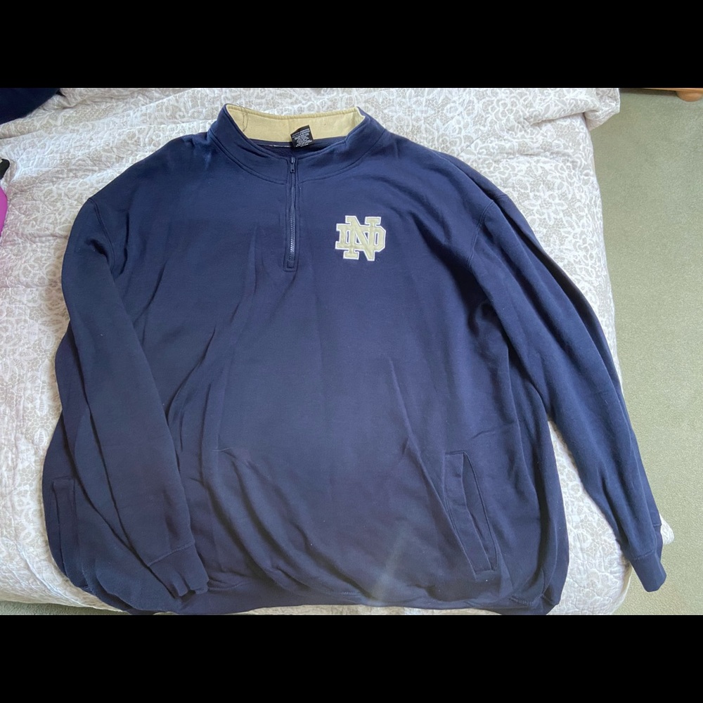 5XLT Notre Dame Quarterzip sweater